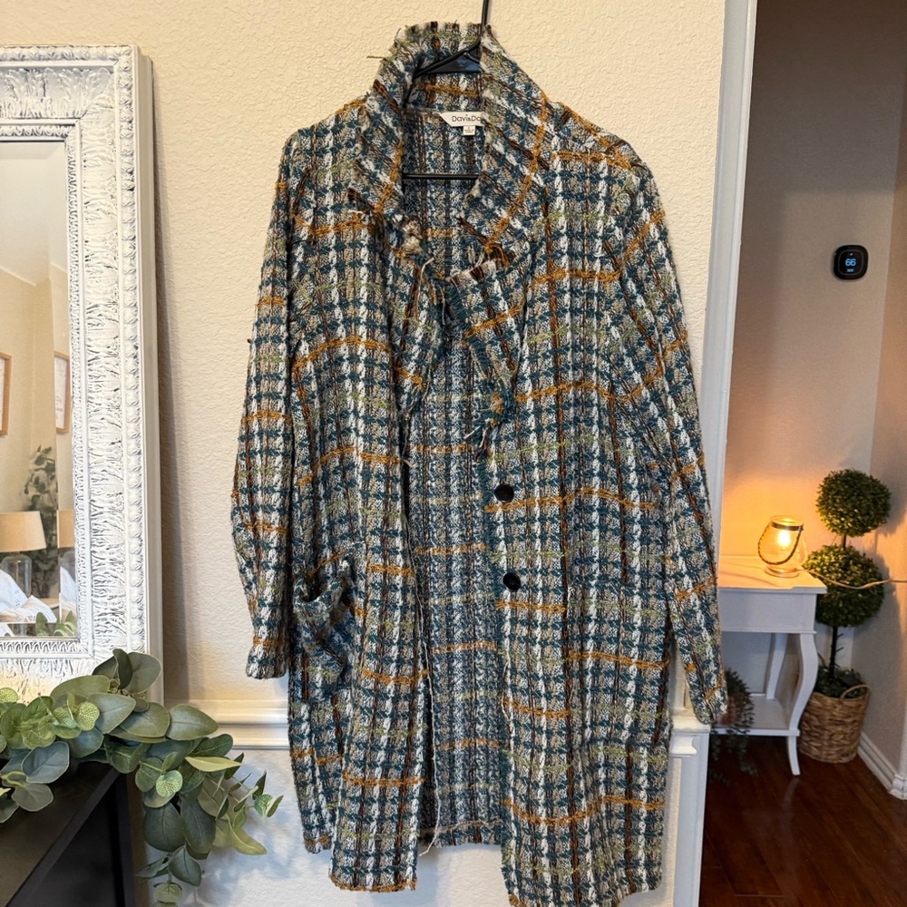 Davi & Dani- Large Multi-Coloured Tweed Cardigan Sweater Blazer Jacket.. - Picture 2 of 16